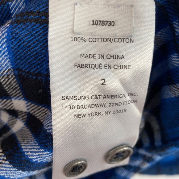 Toddler plaid 100% cotton flannel button down shirt - size 2 - Picture 5 of 6